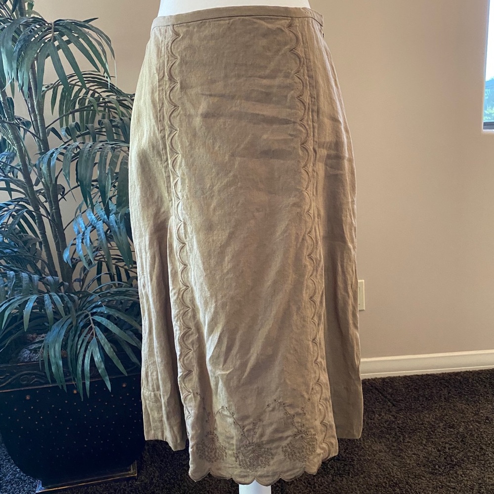 J.Jill Linen A-Line Skirt Size 6